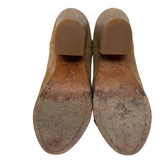 Rag & Bone Harrow Booties Leather Suede Ankle Boot Brown Women's 8 Stacked Heel - Picture 7 of 10